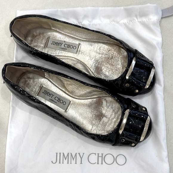 Jimmy Choo Size 36.5 black patent ballet shoes - Picture 1 of 6
